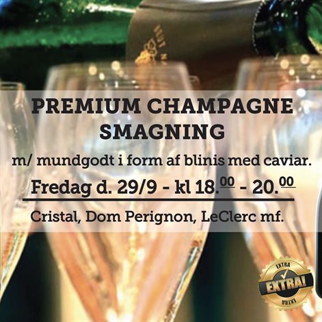 Premium Champagne smagning fredag d. 29 september 2023 - slikforvoksne.dk